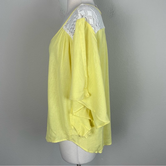 Ella Moss Yellow Gauzy Cotton Flared Sleeve Top size XS - Picture 9 of 11